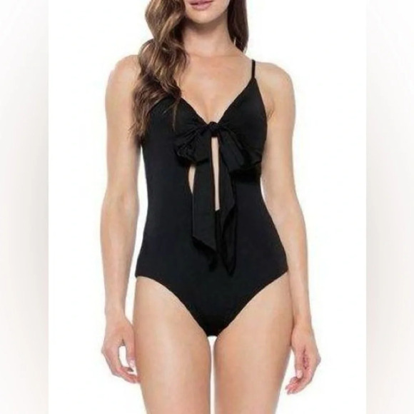NWT Becca Multi-Way Black One Piece Swimsuit Small - Picture 1 of 11